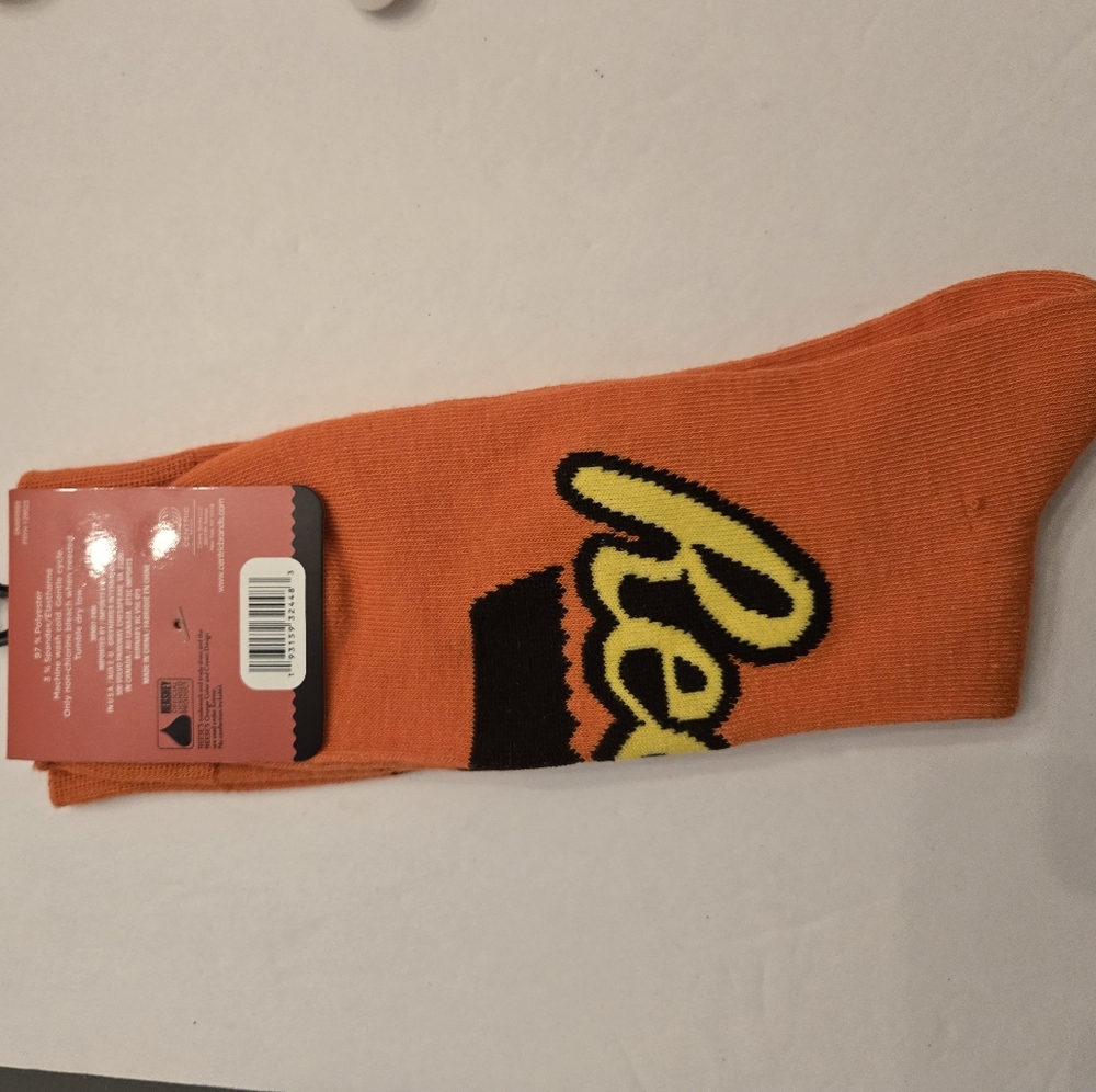 Reese's Men's 6-12 Orange Halloween Socks NEW - Picture 4 of 7